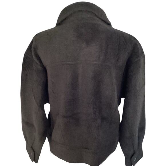 Peruvian connection Black alpaca cotton collared blazer sweater Shacket medium - Picture 10 of 10